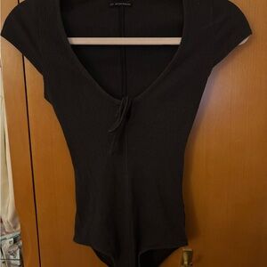 Urban Outfitters Black Tie-Front Bodysuit